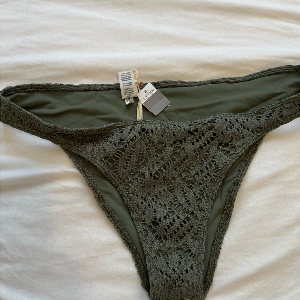 Aerie Olive Green Lace Bikini Bottom